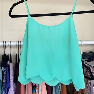 Scalloped crop tank